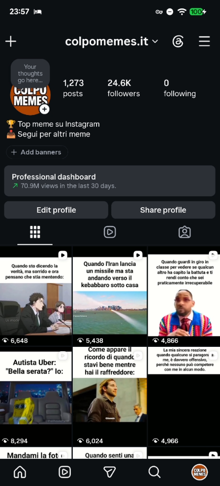 colpomemes.it Instagram profile