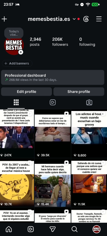 memesbestia.es Instagram profile